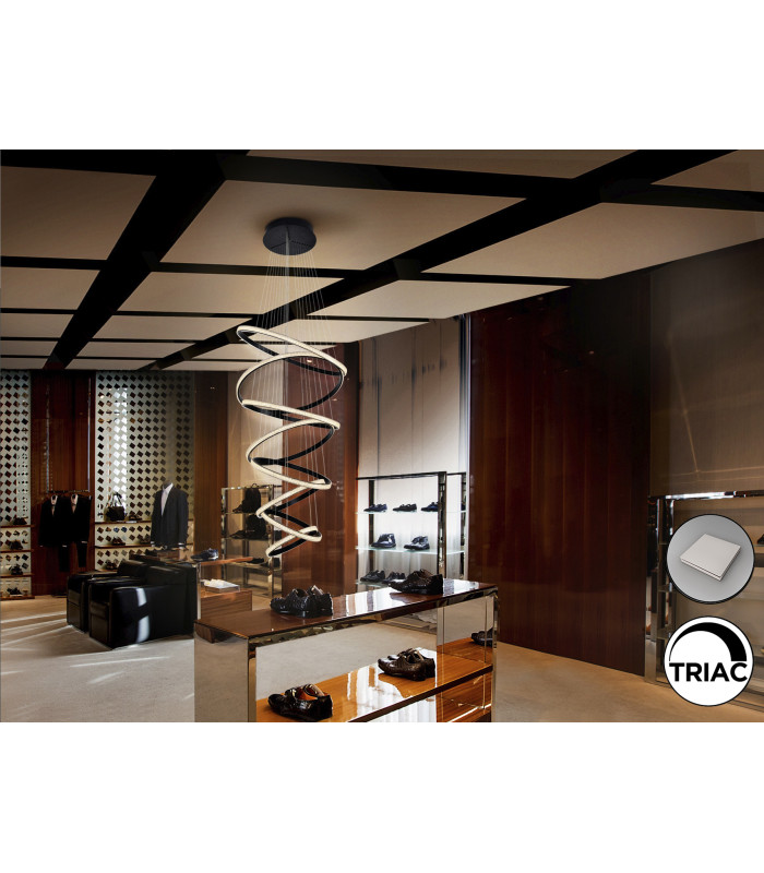 Ring Pendant Ceiling Light Black LED 4000K Dimmable-1