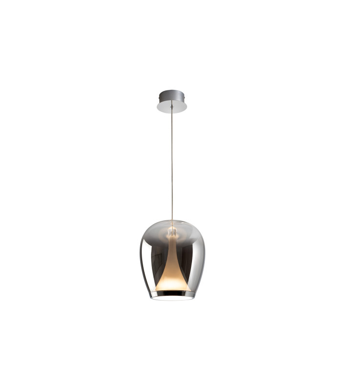 Suspiro 25cm Dome Pendant Ceiling Light Chrome Smoky LED 3000K-6