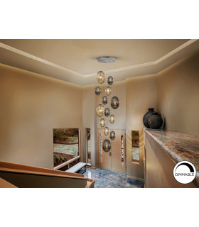 Ovila Cluster Pendant Ceiling Light Smoke Cognac 13xE27-2