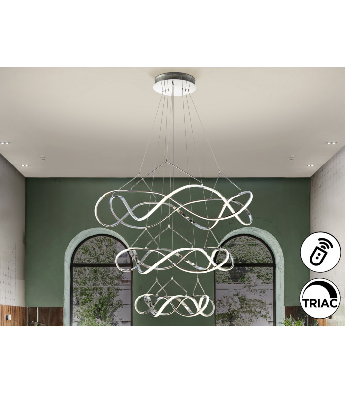 Molly Pendant Ceiling Light Chrome LED 3000K Dimmable-1
