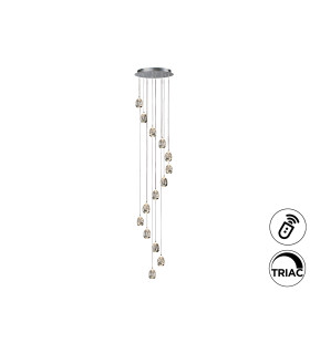 Rocío Cluster Pendant Ceiling 14 Light Chrome LED 3000K Dimmable-2