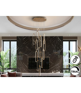 Colette Cluster Pendant Ceiling 14 Light Rose Gold LED 3000K Dimmable-1