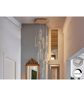 Colette Cluster Pendant Ceiling 14 Light Rose Gold LED 3000K Dimmable - Max 5M Drop-1