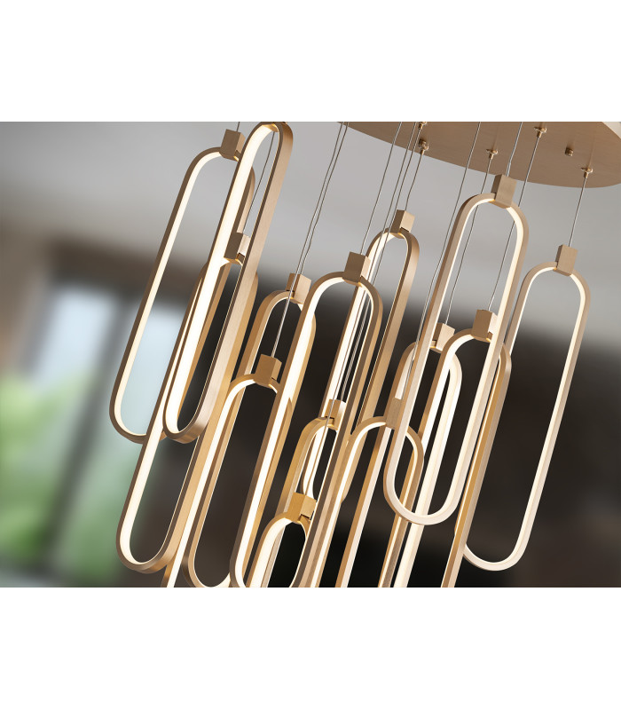Colette Cluster Pendant Ceiling 14 Light Rose Gold LED 3000K Dimmable-5