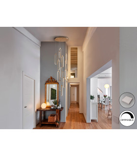 Colette Cluster Pendant Ceiling 14 Light Rose Gold LED 3000K Dimmable - Max 5M Drop-2