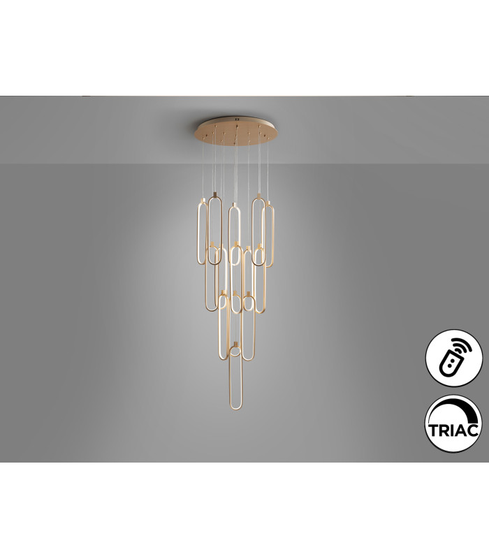 Colette Cluster Pendant Ceiling 14 Light Rose Gold LED 3000K Dimmable-7