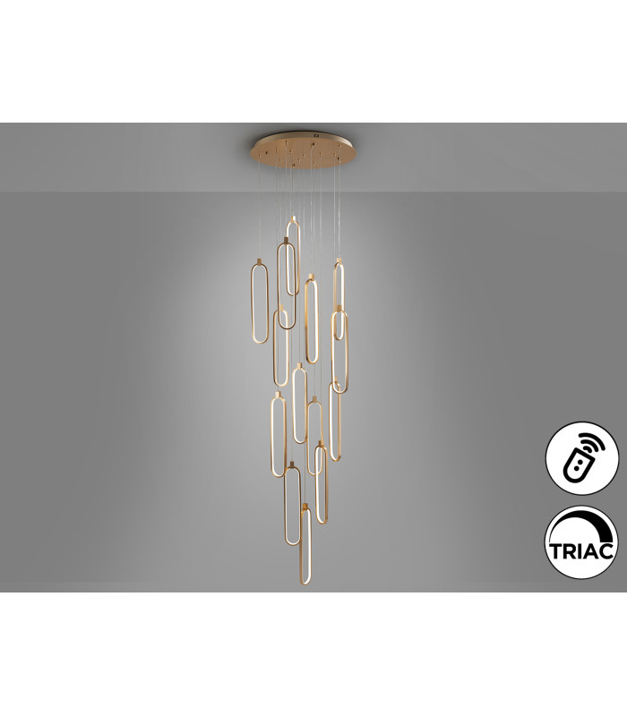 Colette Cluster Pendant Ceiling 14 Light Rose Gold LED 3000K Dimmable-8