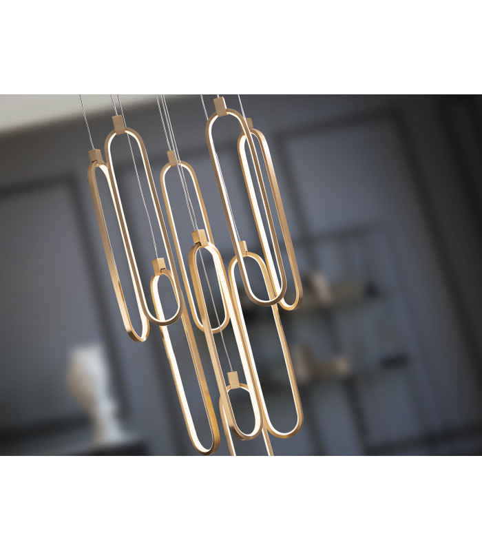 Colette Cluster Pendant Ceiling 9 Light Rose Gold LED 3000K-5