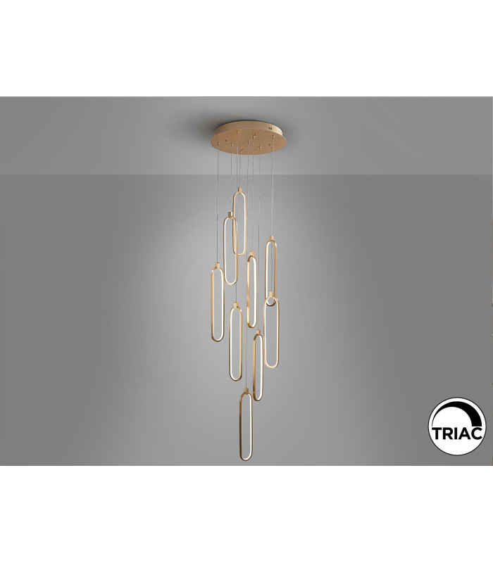 Colette Cluster Pendant Ceiling 9 Light Rose Gold LED 3000K-8