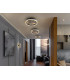 Stone 40cm Integrated LED Semi Flush Ceiling Light Black 3000-6000K-2