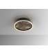 Stone 40cm Integrated LED Semi Flush Ceiling Light Black 3000-6000K-3