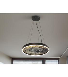 Stone 60cm Pendant Ceiling Light Black LED 3000-6000K-1