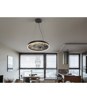 Stone 60cm Pendant Ceiling Light Black LED 3000-6000K-2