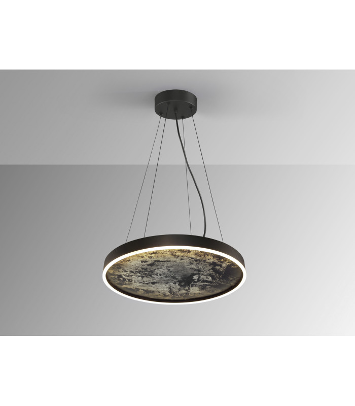 Stone 60cm Pendant Ceiling Light Black LED 3000-6000K-3