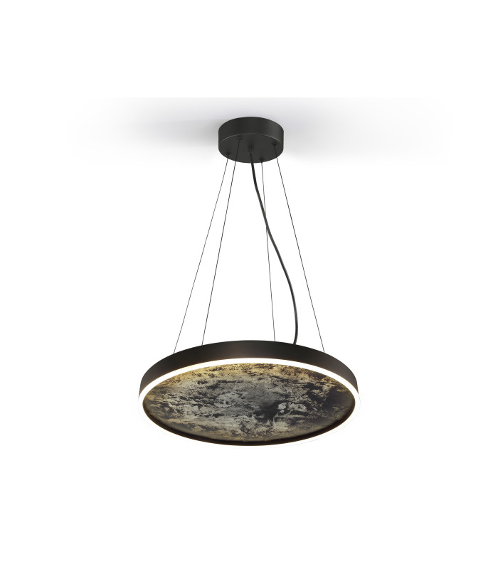 Stone 60cm Pendant Ceiling Light Black LED 3000-6000K-4