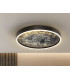 Stone 60cm Integrated LED Semi Flush Ceiling Light Black 3000-6000K-1