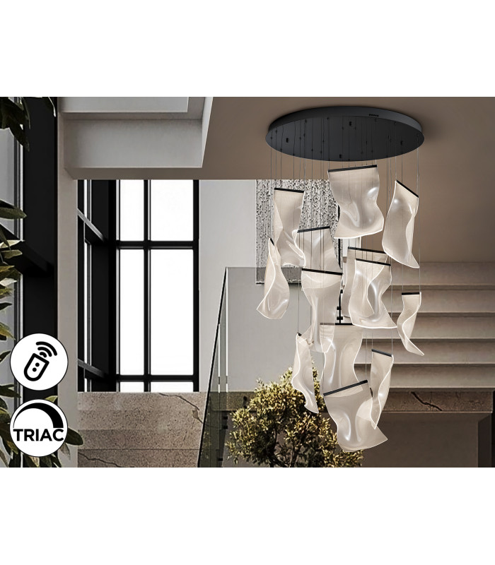 Velos Cluster Pendant Ceiling 13 Light Matt Black LED 3000K Dimmable-1