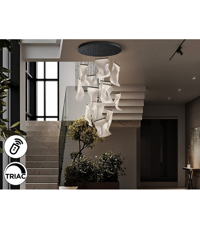Velos Cluster Pendant Ceiling 13 Light Matt Black LED 3000K Dimmable-2