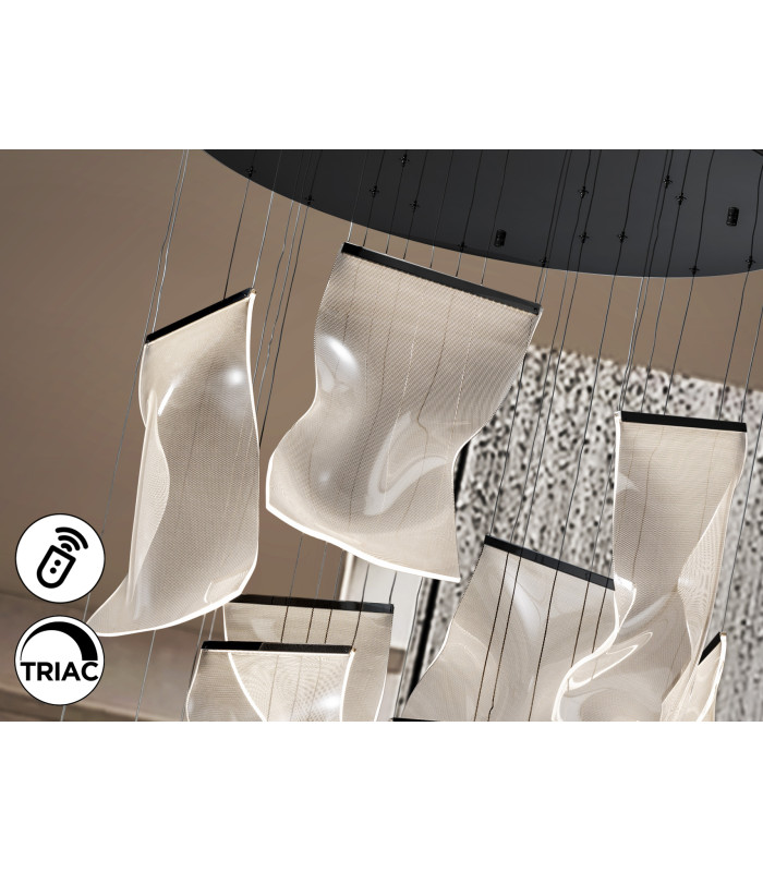 Velos Cluster Pendant Ceiling 13 Light Matt Black LED 3000K Dimmable-4
