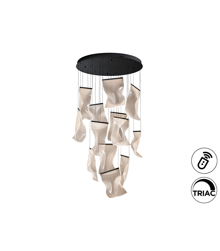 Velos Cluster Pendant Ceiling 13 Light Matt Black LED 3000K Dimmable-5