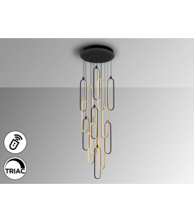 Colette Cluster Pendant Ceiling 14 Light Rose Gold Matt Black LED 3000K Dimmable-2