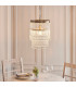 Genevieve Pendant Ceiling Light Antique Brass Plate & Clear Crystal Glass E27-2