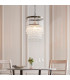 Genevieve Pendant Ceiling Light Antique Brass Plate & Clear Crystal Glass E27-3