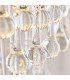 Genevieve Pendant Ceiling Light Antique Brass Plate & Clear Crystal Glass E27-4