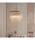 Genevieve Pendant Ceiling Light Antique Brass Plate & Clear Crystal Glass 5x E14-2