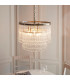 Genevieve Pendant Ceiling Light Antique Brass Plate & Clear Crystal Glass 5x E14-3