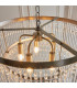 Genevieve Pendant Ceiling Light Antique Brass Plate & Clear Crystal Glass 5x E14-4