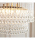 Genevieve Pendant Ceiling Light Antique Brass Plate & Clear Crystal Glass 5x E14-5