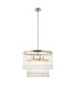 Genevieve Pendant Ceiling Light Antique Brass Plate & Clear Crystal Glass 5x E14-8