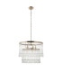 Genevieve Pendant Ceiling Light Antique Brass Plate & Clear Crystal Glass 5x E14-9