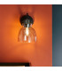Urban Dome Wall Lamp Smokey Grey Tinted Glass & Black Chrome Plate E27-4