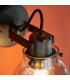 Urban Dome Wall Lamp Smokey Grey Tinted Glass & Black Chrome Plate E27-6