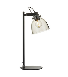 Urban Desk Task Lamp Smokey Grey Tinted Glass & Black Chrome Plate E27-1