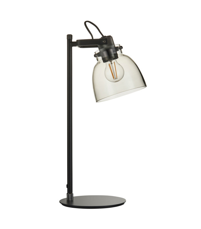 Urban Desk Task Lamp Smokey Grey Tinted Glass & Black Chrome Plate E27-8