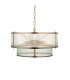 Ridgeton Cylindrical Pendant Ceiling Light Antique Brass Plate & Clear Ribbed Glass 5x E14-1