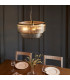 Ridgeton Cylindrical Pendant Ceiling Light Antique Brass Plate & Clear Ribbed Glass 5x E14-3