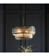 Ridgeton Cylindrical Pendant Ceiling Light Antique Brass Plate & Clear Ribbed Glass 5x E14-4