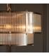 Ridgeton Cylindrical Pendant Ceiling Light Antique Brass Plate & Clear Ribbed Glass 5x E14-5