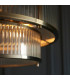 Ridgeton Cylindrical Pendant Ceiling Light Antique Brass Plate & Clear Ribbed Glass 5x E14-6