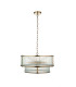 Ridgeton Cylindrical Pendant Ceiling Light Antique Brass Plate & Clear Ribbed Glass 5x E14-8
