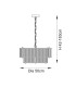 Ridgeton Cylindrical Pendant Ceiling Light Antique Brass Plate & Clear Ribbed Glass 5x E14-9