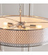 Cordero Cylindrical Pendant Ceiling Light Satin Nickel Plate White Fabric & Frosted Glass 5x E27-4
