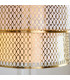 Cordero Cylindrical Pendant Ceiling Light Gold Effect Plate White Fabric & Frosted Glass 6x E27-5