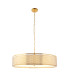 Cordero Cylindrical Pendant Ceiling Light Gold Effect Plate White Fabric & Frosted Glass 5x E27-8