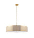 Cordero Cylindrical Pendant Ceiling Light Gold Effect Plate White Fabric & Frosted Glass 5x E27-9