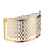 Cordero Flush Wall Lamp Gold Effect Plate White Fabric & Frosted Glass 2x E14-8